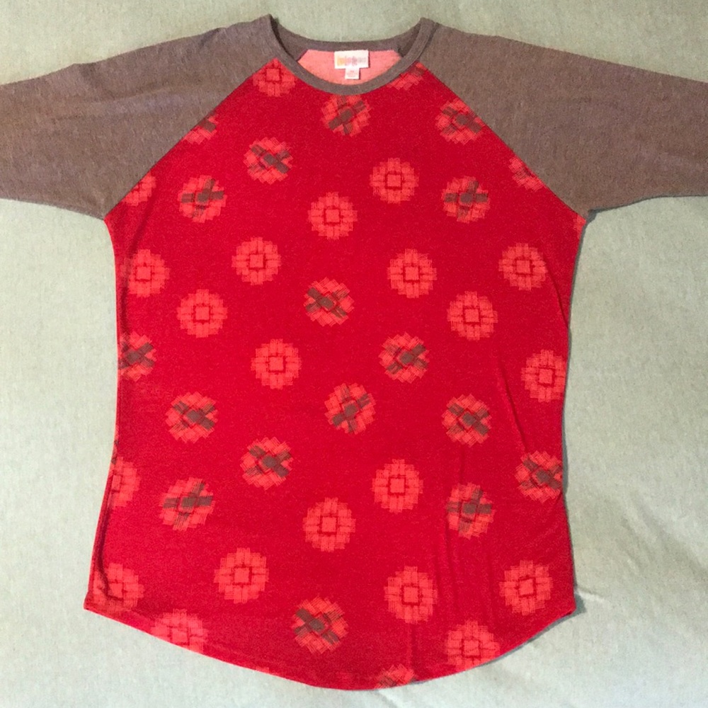 Red & Grey LuLaRoe Raglan Style T-shirt